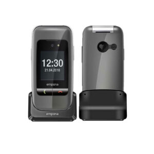 emporia ONE - Telefono a conchiglia 2G per anziani a risposta rapida con  tasto di emergenza, display a colori e fotocamera - Hearing 360